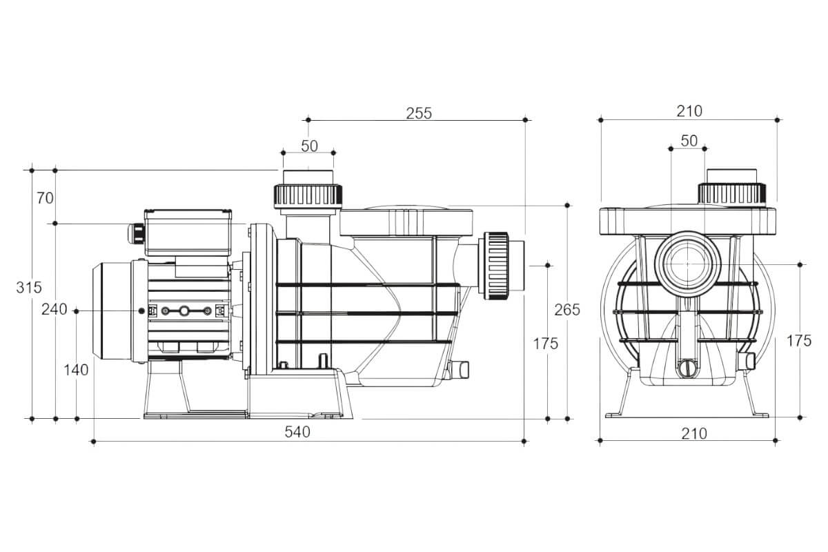 Насос с префильтром 10,8м3/ч Gemas STREAMER MINI Н=10 0,55кВт 400В (0111STRM80T)